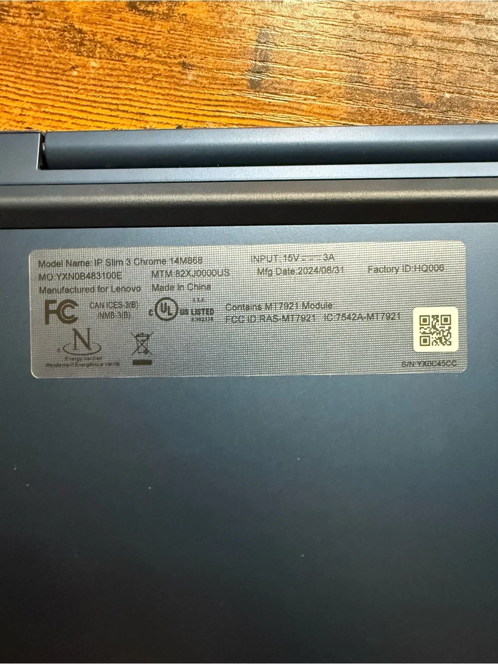 Lenovo Blue Chromebook Laptop with Chrome Logo